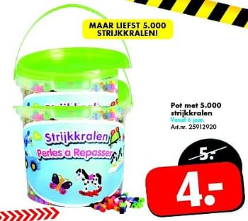Aanbiedingen Pot met 5.000 strijkkralen - Huismerk - Bart Smit - Geldig van 25/04/2015 tot 10/05/2015 bij Bart Smit