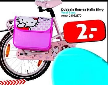 Aanbiedingen Dubbele fietstas hello kitty - Hello kitty - Geldig van 25/04/2015 tot 10/05/2015 bij Bart Smit