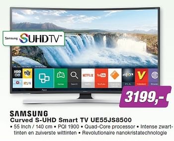 Aanbiedingen Samsung curved s-uhd smart tv ue55js8500 - Samsung - Geldig van 27/04/2015 tot 10/05/2015 bij ElectronicPartner