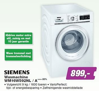 Aanbiedingen Siemens wasmachine wm16w592nl - a +++-30% - Siemens - Geldig van 27/04/2015 tot 10/05/2015 bij ElectronicPartner