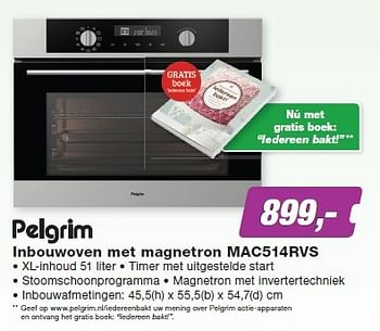 Aanbiedingen Pelgrim inbouwoven met magnetron mac514rvs - Pelgrim - Geldig van 27/04/2015 tot 10/05/2015 bij ElectronicPartner