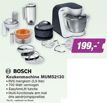 Aanbiedingen Bosch keukenmachine mum52130 - Bosch - Geldig van 27/04/2015 tot 10/05/2015 bij ElectronicPartner