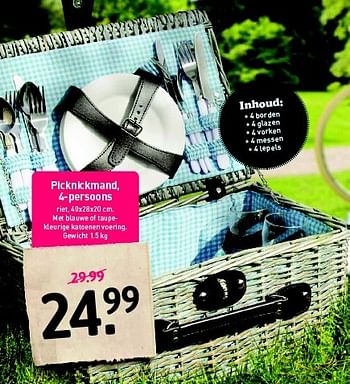 Aanbiedingen Picknickmand, 4-persoons - Huismerk - Xenos - Geldig van 27/04/2015 tot 10/05/2015 bij Xenos
