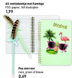 Aanbiedingen A5-notitieboekje met flamingo - Huismerk - Xenos - Geldig van 27/04/2015 tot 10/05/2015 bij Xenos