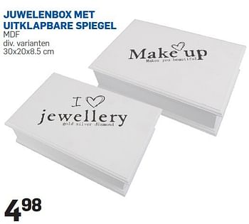 Aanbiedingen Juwelenbox met uitklapbare spiegel - Huismerk - Action - Geldig van 28/04/2015 tot 10/05/2015 bij Action
