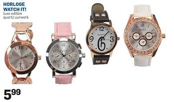 Aanbiedingen Horloge watch it! luxe edition quartz uurwerk - Huismerk - Action - Geldig van 28/04/2015 tot 10/05/2015 bij Action