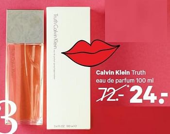Aanbiedingen Calvin klein truth eau de parfum - Calvin Klein - Geldig van 27/04/2015 tot 10/05/2015 bij Etos