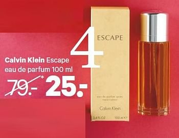 Aanbiedingen Calvin klein escape eau de parfum - Calvin Klein - Geldig van 27/04/2015 tot 10/05/2015 bij Etos