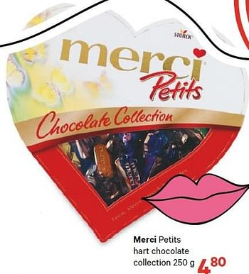 Aanbiedingen Merci petits hart chocolate collection - MERCI - Geldig van 27/04/2015 tot 10/05/2015 bij Etos