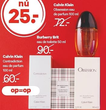 Aanbiedingen Calvin klein obsession eau de parfum - Calvin Klein - Geldig van 27/04/2015 tot 10/05/2015 bij Etos
