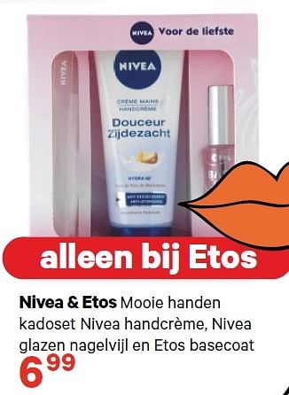 Aanbiedingen Nivea + etos mooie handen kadoset nivea handcrème - Nivea - Geldig van 27/04/2015 tot 10/05/2015 bij Etos