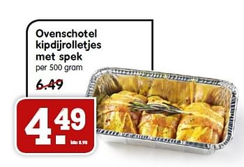 Aanbiedingen Ovenschotel kipdijrolletjes met spek - Huismerk - Em-té - Geldig van 03/05/2015 tot 09/05/2015 bij Em-té