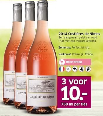 Aanbiedingen 2014 costières de nîmes - Rosé wijnen - Geldig van 04/05/2015 tot 10/05/2015 bij Lidl
