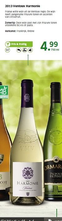 Aanbiedingen 2013 ventoux harmonie - Rode wijnen - Geldig van 04/05/2015 tot 10/05/2015 bij Lidl