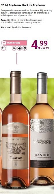 Aanbiedingen 2014 bordeaux port de bordeaux - Rosé wijnen - Geldig van 04/05/2015 tot 10/05/2015 bij Lidl