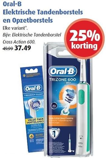 Aanbiedingen Oral-b elektrische tandenborstels en opzetborstels - Oral-B - Geldig van 04/05/2015 tot 05/05/2015 bij Uw eigen drogist