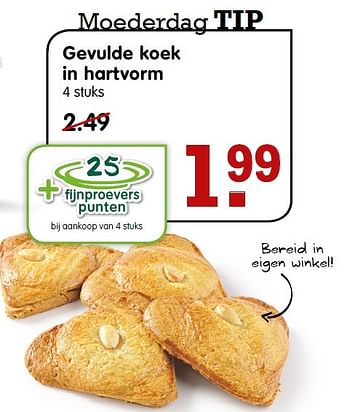 Aanbiedingen Gevulde koek in hartvorm - Huismerk - Em-té - Geldig van 03/05/2015 tot 09/05/2015 bij Em-té
