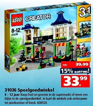 Aanbiedingen 31036 speelgoedwinkel - Lego - Geldig van 18/04/2015 tot 10/05/2015 bij Intertoys