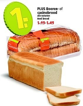 Aanbiedingen Plus boeren- of casinobrood - Huismerk - Plus - Geldig van 03/05/2015 tot 09/05/2015 bij Plus