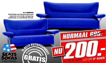 Aanbiedingen 3+2 armour - Huismerk - Seats and Sofas - Geldig van 04/05/2015 tot 09/05/2015 bij Seats and Sofas