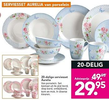 Aanbiedingen 20-delige serviesset aurelia - Huismerk - Blokker - Geldig van 27/04/2015 tot 10/05/2015 bij Blokker