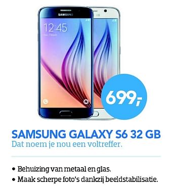 Aanbiedingen Samsung galaxy s6 32 gb dat noem je nou een voltreffer - Samsung - Geldig van 01/05/2015 tot 31/05/2015 bij Coolblue