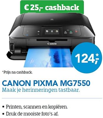Aanbiedingen Canon pixma mg7550 - Canon - Geldig van 01/05/2015 tot 31/05/2015 bij Coolblue