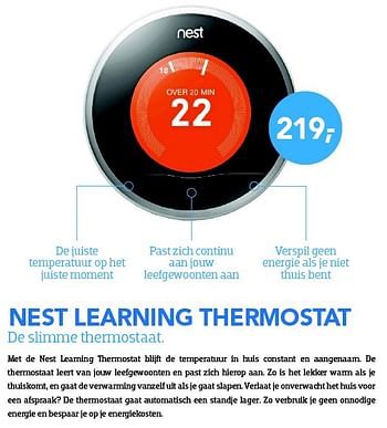 Aanbiedingen Nest learning thermostat - Nest - Geldig van 01/05/2015 tot 31/05/2015 bij Coolblue