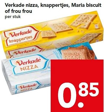 Aanbiedingen Verkade nizza, knappertjes, maria biscuit of frou frou - Verkade - Geldig van 03/05/2015 tot 09/05/2015 bij Deen Supermarkten