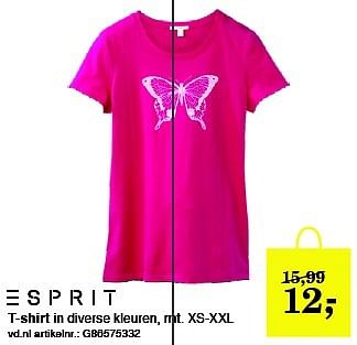 Aanbiedingen T-shirt - Esprit - Geldig van 27/04/2015 tot 10/05/2015 bij Vroom & Dreesman