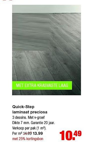 Aanbiedingen Quick-step laminaat preciosa - QuickStep - Geldig van 04/05/2015 tot 10/05/2015 bij Praxis
