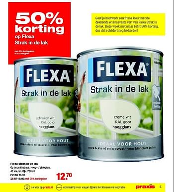 Aanbiedingen Flexa strak in de lak - Flexa - Geldig van 04/05/2015 tot 10/05/2015 bij Praxis