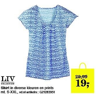 Aanbiedingen Shirt - LIV - Geldig van 27/04/2015 tot 10/05/2015 bij Vroom & Dreesman