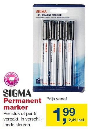 Aanbiedingen Permanent marker - Sigma - Geldig van 22/04/2015 tot 15/05/2015 bij Makro