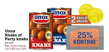Aanbiedingen Unox knaks of party knaks - Unox - Geldig van 04/05/2015 tot 10/05/2015 bij Coop