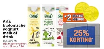 Aanbiedingen Arla biologische yoghurt, melk of drink - Arla - Geldig van 04/05/2015 tot 10/05/2015 bij Coop