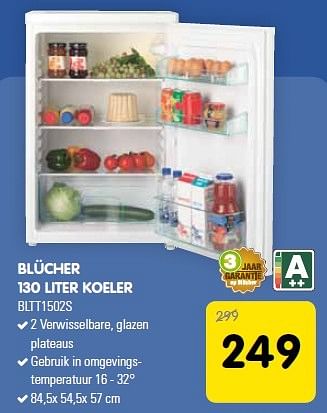 Aanbiedingen Blücher 130 liter koeler bltt1502s - Blücher - Geldig van 25/04/2015 tot 12/05/2015 bij Maxwell