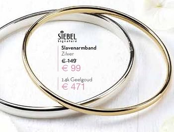 Aanbiedingen Slavenarmband zilver - Huismerk - Siebel Juweliers - Geldig van 25/04/2015 tot 24/05/2015 bij Siebel Juweliers