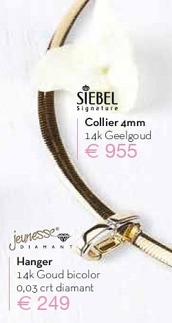 Aanbiedingen Collier 4mm - Huismerk - Siebel Juweliers - Geldig van 25/04/2015 tot 24/05/2015 bij Siebel Juweliers