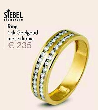 Aanbiedingen Ring 14k geelgoud met zirkonia - Huismerk - Siebel Juweliers - Geldig van 25/04/2015 tot 24/05/2015 bij Siebel Juweliers