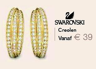 Aanbiedingen Creolen - Swarovski - Geldig van 25/04/2015 tot 24/05/2015 bij Siebel Juweliers