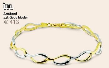 Aanbiedingen Armband 14k goud bicolor - Huismerk - Siebel Juweliers - Geldig van 25/04/2015 tot 24/05/2015 bij Siebel Juweliers