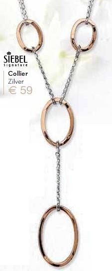 Aanbiedingen Collier zilver - Huismerk - Siebel Juweliers - Geldig van 25/04/2015 tot 24/05/2015 bij Siebel Juweliers