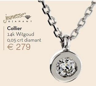 Aanbiedingen Collier 14k witgoud 0,05 crt diamant - Jeunesse - Geldig van 25/04/2015 tot 24/05/2015 bij Siebel Juweliers