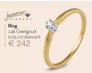 Aanbiedingen Ring 14k geelgoud 0,05 crt diamant - Jeunesse - Geldig van 25/04/2015 tot 24/05/2015 bij Siebel Juweliers