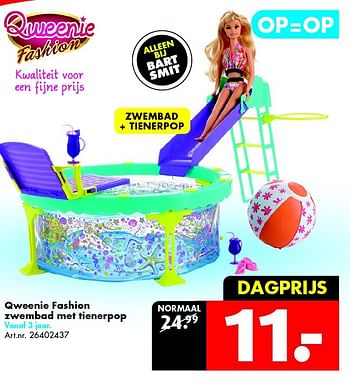 Aanbiedingen Qweenie fashion zwembad met tienerpop - Qweenie - Geldig van 02/05/2015 tot 17/05/2015 bij Bart Smit