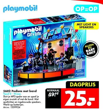 Aanbiedingen 5602 podium met band - Playmobil - Geldig van 02/05/2015 tot 17/05/2015 bij Bart Smit