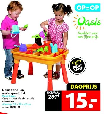 Aanbiedingen Oasis zand- en waterspeeltafe - Oasis Toys - Geldig van 02/05/2015 tot 17/05/2015 bij Bart Smit