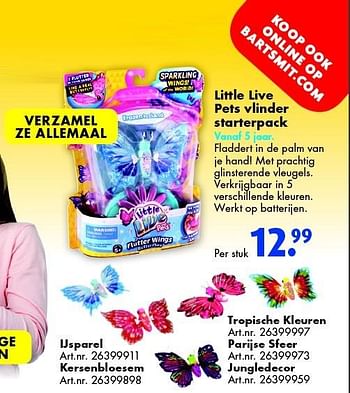 Aanbiedingen Little live pets vlinder starterpack - Little Live Pets - Geldig van 02/05/2015 tot 17/05/2015 bij Bart Smit