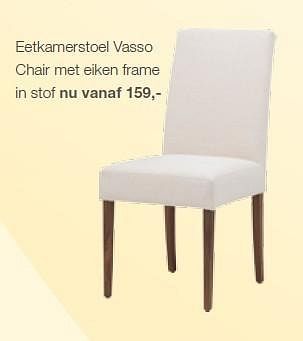 Aanbiedingen Eetkamerstoel vasso chair met eiken frame in stof - Huismerk - Goossens - Geldig van 25/04/2015 tot 17/05/2015 bij Goossens Wonen & Slapen